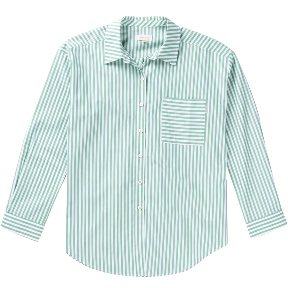 Brixton Sidney Oversized Long-Sleeve Shirt Women's Leprechaun Size XS/S NWT‎